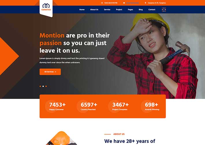 響應(yīng)式建筑工程企業(yè)展示HTML5模板