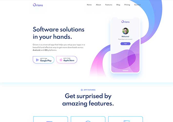 響應(yīng)式app應(yīng)用程序網(wǎng)頁HTML源碼模板