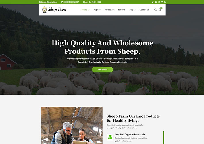 響應式綠色農業(yè)企業(yè)牛奶生態(tài)產品HTML5網頁模板