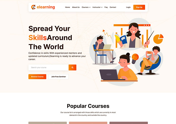 響應式HTML5教育培訓在線課程網(wǎng)站網(wǎng)頁源碼模板
