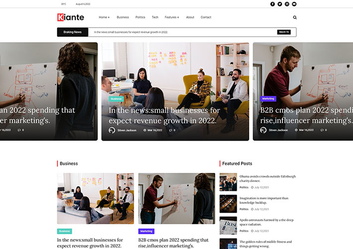 bootstrap5博客雜志文章類網(wǎng)站Html5網(wǎng)頁模板