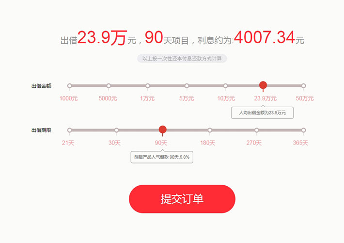 網頁jQuery金融借款單提交表單代碼素材下載