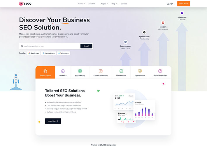 響應式SEO數字營銷機構企業網站網頁HTML5模板