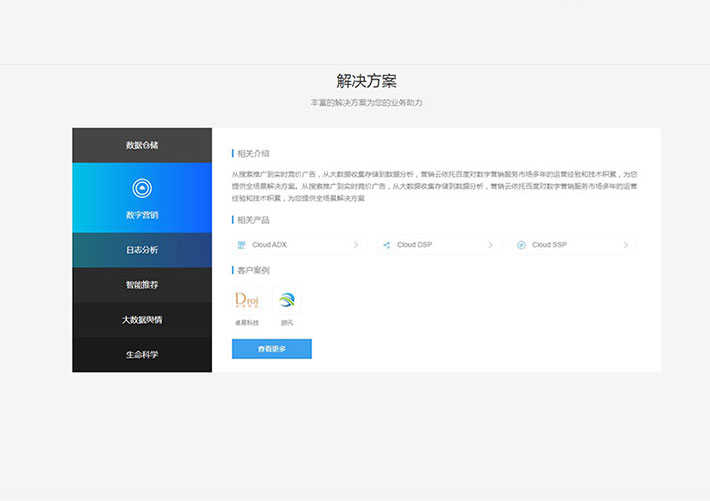 jquery企業(yè)解決方案左右TAB切換布局網(wǎng)頁代碼素材