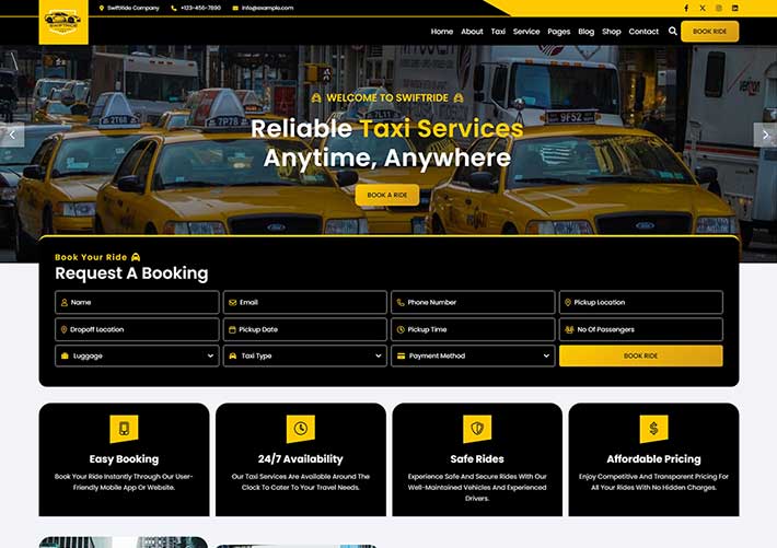 響應式旅行乘車服務企業(yè)HTML5網(wǎng)站網(wǎng)頁模板