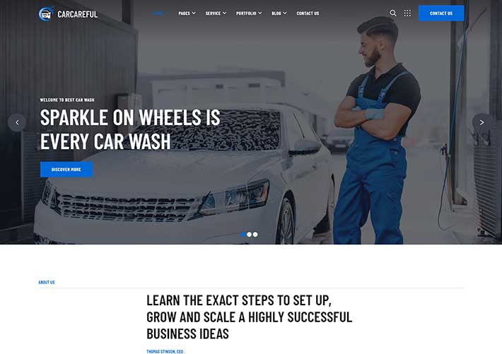 企業通用HTML5汽車洗滌服務機構網站網頁模板